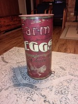 Vintage step open metal trash can with Farm Fresh Eggs - $34.65