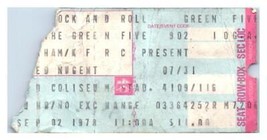 Ted Nugent Concerto Ticket Stub Settembre 2 1978 Oakland California - £38.74 GBP