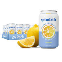 Sparkling Water, Lemon Flavored, Made with Real Squeezed Fruit, 12 Fl Oz Cans, P - £18.80 GBP