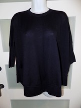 J Crew Navy Blue Merino Wool Pullover Sweater W/Batwing Sleeves Size XS Women&#39;s - £22.10 GBP