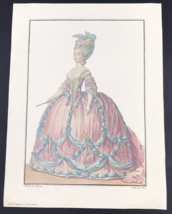 Patricia Nimocks Decoupage Print 18th Century Dress Claude Louis Desrais 9&quot;x12&quot; - $9.49