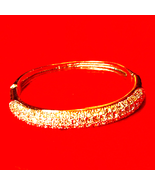 Beautiful silver vintage rhinestone clamp bracelet - $42.07 CAD