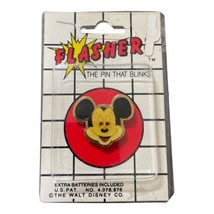 Flashers Disney Mickey Mouse Metal Pin with Flashing Eyes Sealed 1989 Pa... - $17.59