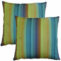 PILLOW DÉCOR Sunbrella Outdoor Pillow, Astoria Lagoon, 20&quot;x20&quot; (Set of 2) - Inse - £82.23 GBP