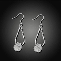 Twisted Double Loop Drop Dangle Earrings Sterling Silver - £8.85 GBP