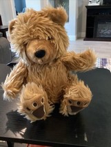 VTG TB Toy Trading Co. Brown 10” Teddy Bear Plush Stuffed Animal Gold Paw Trim - £14.46 GBP