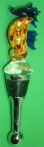 Charming Colorful Murano Art Glass Sea Horse Bottle Stopper - $16.00