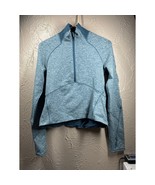Lululemon Always Alert Half Zip Heathered Petrol Blue Jacket Womens Size 6 - $92.45 CAD