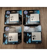 LOT OF 4 HP 65 Black Original Ink Cartridge, ~120 Pages, N9K02AN#140 ⭐️N... - $60.16 CAD