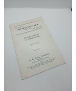 Mimeoscope Model No. 2 Instruction Manual A.B. Dick Company 1930s - $13.54 CAD