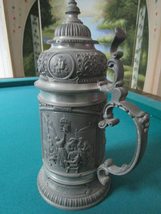 Old Masters Lidded Pewter Stein Dutch Masters of The 17th Compatible wit... - $292.03