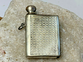 Vtg Alpaka Permanent Match Lighter Silvertone Book Design Keychain Strik... - £39.34 GBP