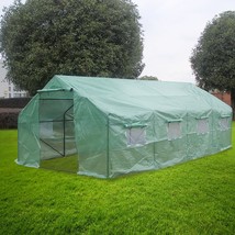 20'X10'X7' Greenhouse Large Walk-In Plant House Shed Garden Planting Steel Green - £204.87 GBP