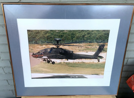 VTG McDonnell Douglas Boeing AH-64 Apache 25 x 29 McAir Framed Photo Hel... - £72.11 GBP