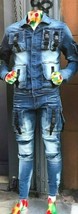 Men&#39;s Sandblast Wash Fashion Denim Jacket / Denim Pants  - £78.84 GBP+