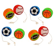 Sports Balls Yo-Yos (8 Pack, Football, Basketball, Baseball, Soccer) Cla... - $29.21