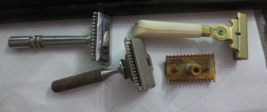 3 Vintage Straight Razors Gem Cutlery Gem Micromatic Shick Eversharp - $32.54