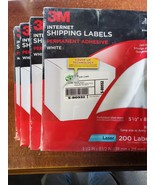 4 Packs 3M Internet Shipping Labels 3100-Z Perforated 5 1/2 X 8 1/2 Avery 5126 - £24.33 GBP