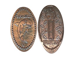 Lot 6 Vintage Pressed Souvenir Pennies Shamu Hollywood Erie PA Haunted Mansion image 4