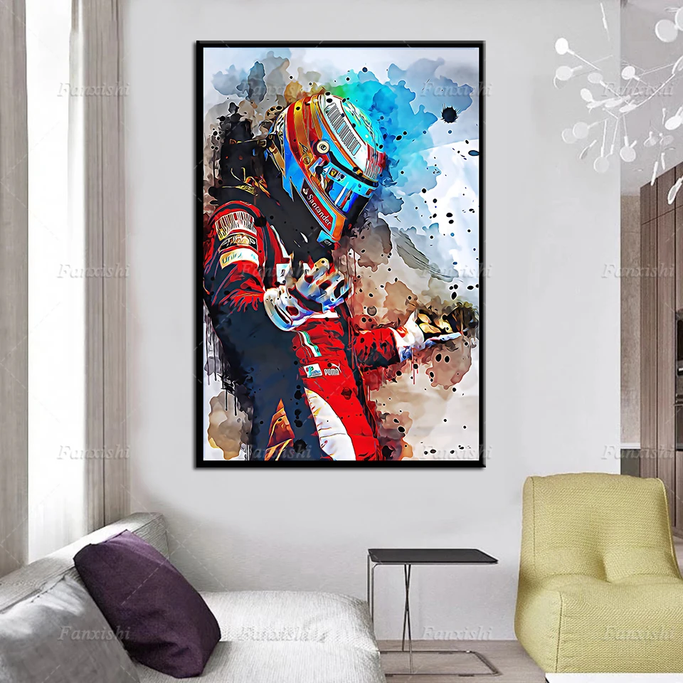 Play Fernando Alonso Poster F1 Graffiti Painting Posters and Prints Abstract Wal - £23.23 GBP