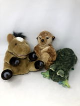 Lot of 3 Aurora World Hand Body Puppet Plush Stuffed Animal Frog Horse Chipmunk - £32.37 GBP