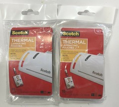 Lot of 2 Scotch TP5852-10 2” X 4” Thermal Laminating Pouches 10-Packs 20 total - £5.56 GBP