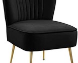 Meridian Furniture Tess Collection Modern | Contemporary Velvet, Black. - £158.82 GBP