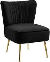 Meridian Furniture Tess Collection Modern | Contemporary Velvet, Black. - $210.98