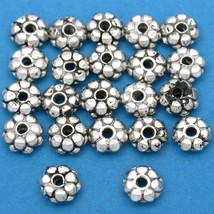 Bali Spacer Flower Antique Silver Plated Beads 7.5mm 15 Grams 20Pcs Approx. - $6.83