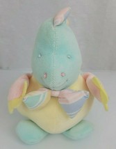 Eden Dinosaur 8&quot; Pastel Plush Dino Soft Toy Lovey Chime Rattle Dragon Bow Tie - £37.18 GBP