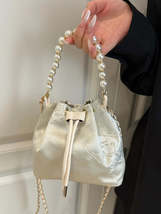 Drawstring Pearl Bucket Bag - $21.27