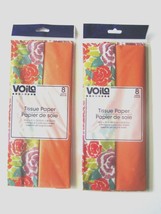 Voila Watercolor Flower Design Gift Wrap Tissue 20&quot;x 20&quot; Paper 16 Sheets New! - £6.67 GBP