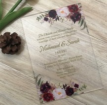 10pcs Custom Acrylic Wedding Invitation,Acrylic Gold Ink Acrylic Invitat... - £25.13 GBP