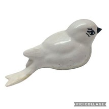 Vintage Ceramic White Song Sparrow Bird 4&quot; Figurine Hand Painted Artist ... - £9.37 GBP