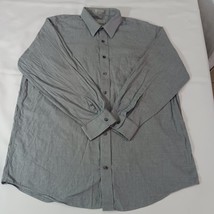 Stafford Executive Men's Gray Cotton Long Sleeve Button Up Shirt Size 17.5 image 11