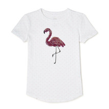 Wonder Nation Girls Flamingo Reversible Sequins Pink S/S T-Shirt Sz L 10-12 - £13.08 GBP