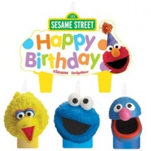Sesame Street Molded Candle Set Cake Topper 4 Piece Birthday Party Supplies New - £3.95 GBP