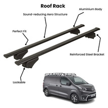 2 Pcs Black Cross Bars For Citroën JUMPY/DISPATCH Van 2017- - $118.70