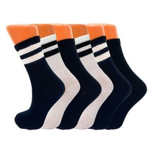 Black and White Tennis Crew Socks for Women Extra Thin 6 Pairs for Daily Wear - £13.60 GBP