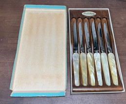 Vintage Forge Town &amp; Country Forgecraft USA 6 Steak Knife Set-Faux Pearl... - £19.92 GBP