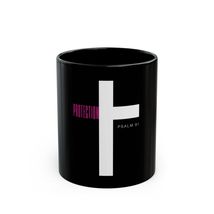 Faith Inspired Black Coffee Mug Christian Gift Psalm 91 Protection Mug - $335.33 MXN+
