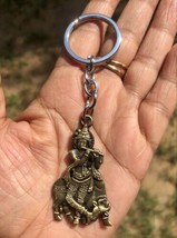 4 inch Lord Krishnas Metal Key Ring, Key Chain, Religious Key Chain Free... - $13.71