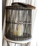 20&quot;H Rustic Western Farmhouse Dark Rattan Wood Candle Holder Lantern Wit... - $137.18 CAD