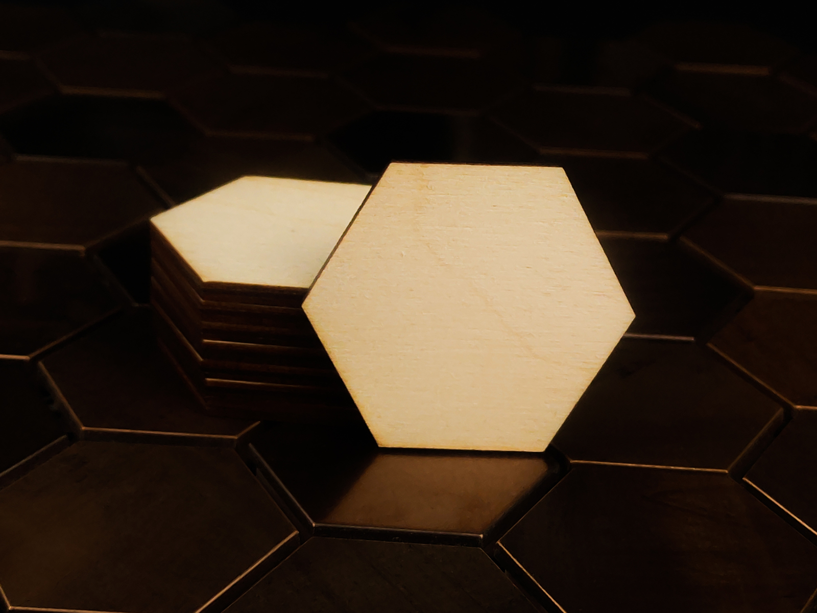 Primary image for 5 pcs | Wooden Hexagon 4" / 10cm | Laser cut hexagons for DIY, wood craft