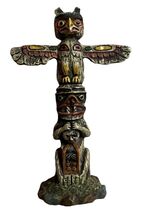 ALASKA Totem Pole Resin HAND PAINTED Alaskan Small 3.5” Collectible Figu... - $18.51