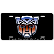 Transformers Autobot Art Gray on Black FLAT Aluminum Novelty License Tag Plate - £14.46 GBP