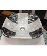Square Marble Sink with Classy Look Mother of Pearl Random Work Powder R... - $570.00+