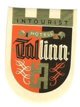Hotel Tallinn Luggage Label Russia Intourist - $10.89