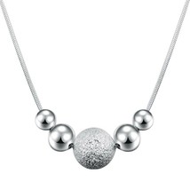 Women Beads Necklace Charm Choker Jewelry Silver Plated Chain Ladies Trendy Gift - £2.36 GBP