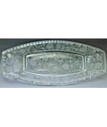 Antique Cambridge Wildflower Etched Clear Glass Oblong Side Dish Vanity ... - £9.34 GBP